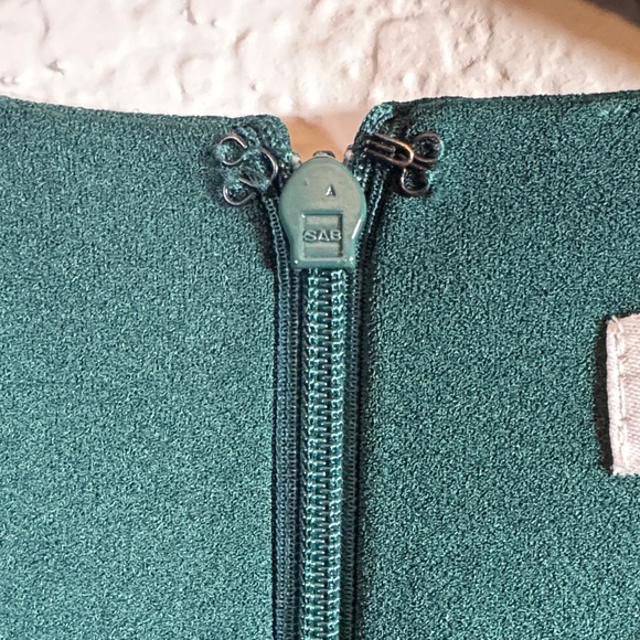 Calvin Klein Teal Green Sleeveless Ruffle Hem Work Professional Dress Size 4 - Picture 4 of 7